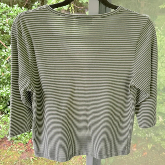 Shenanigans 6 Green & White top w/Embroidery & Sequins below a white V-neck - Picture 6 of 12